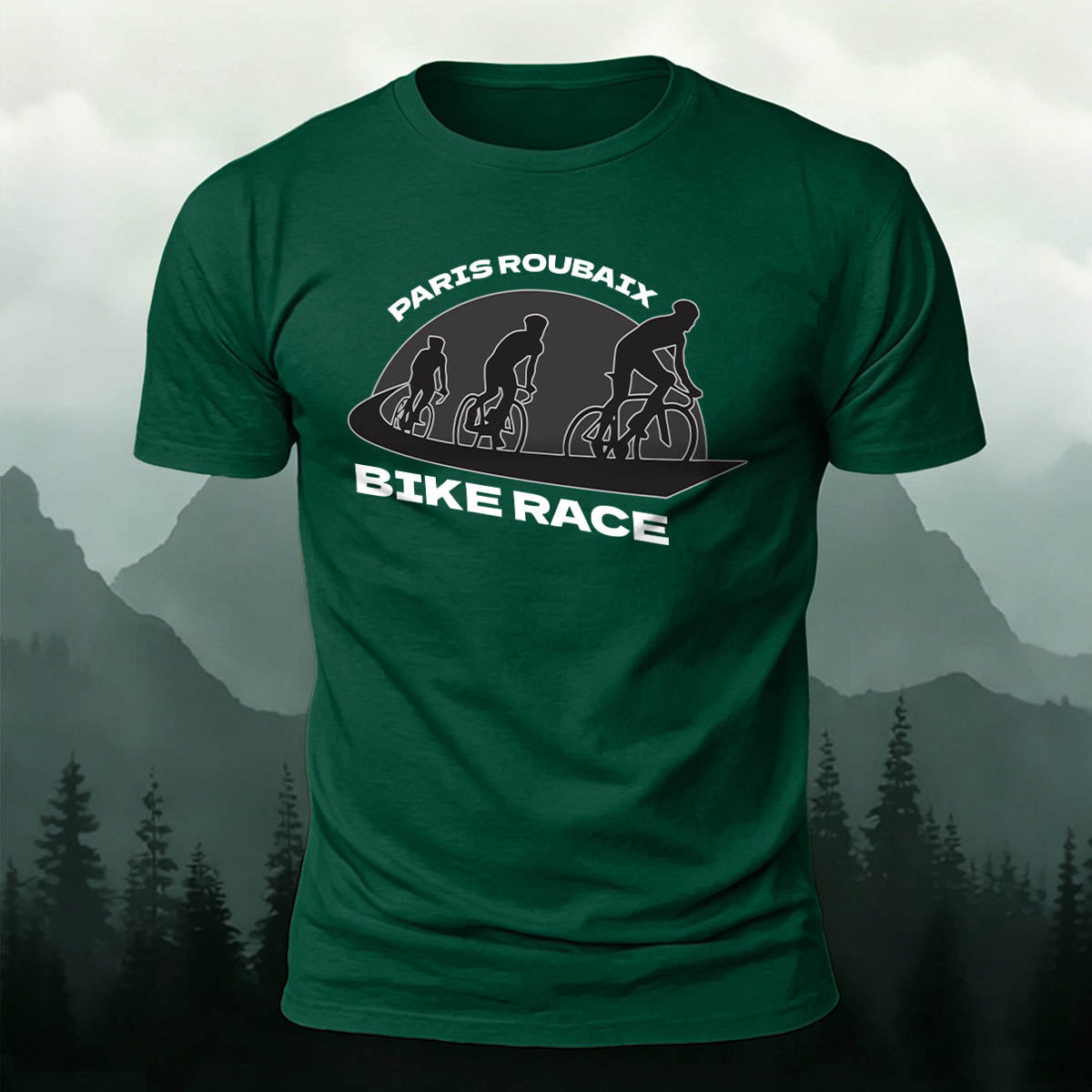 Bike Race Print Casual Versatile Cotton T-Shirt