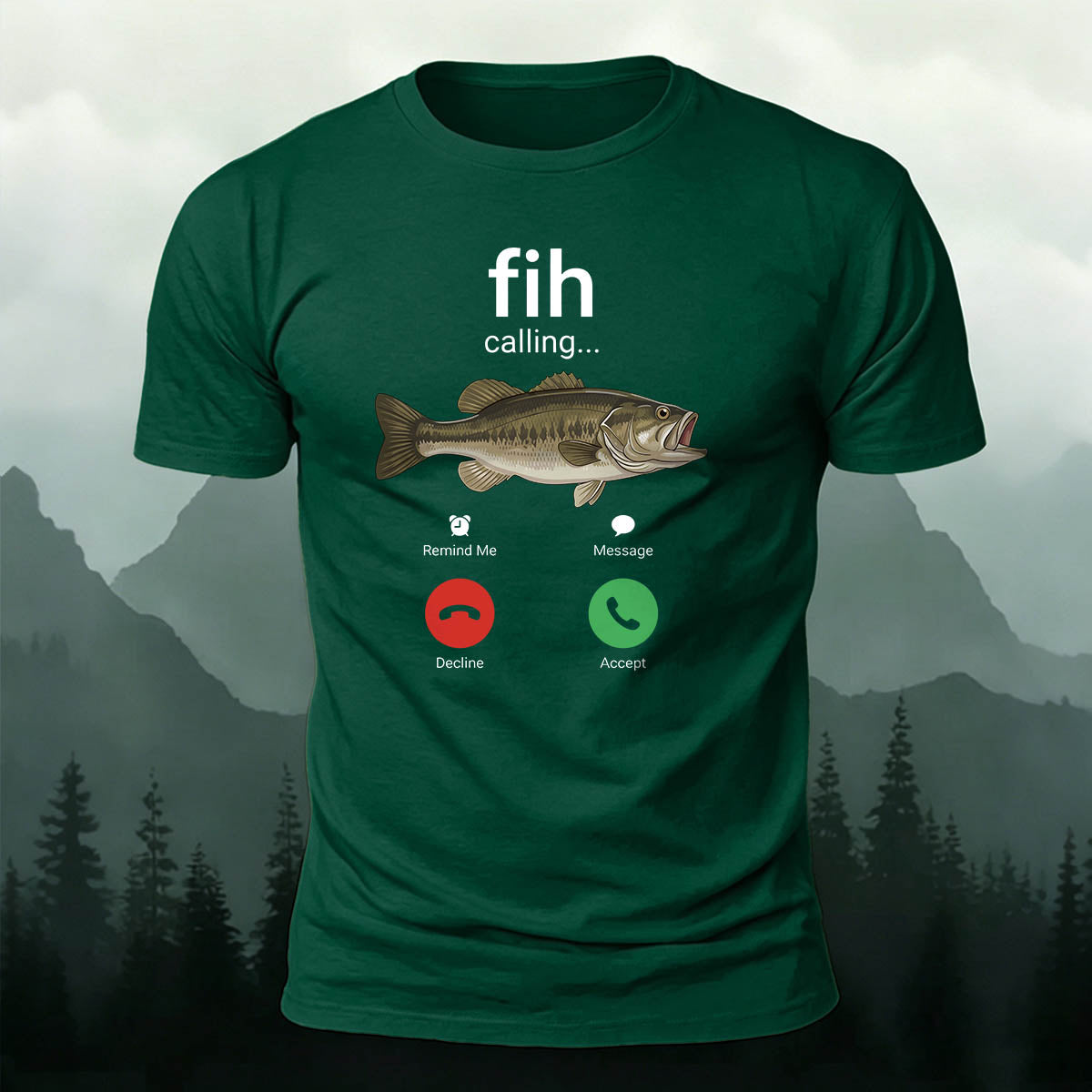 Fun Fishing Phone Casual Breathable T-Shirt