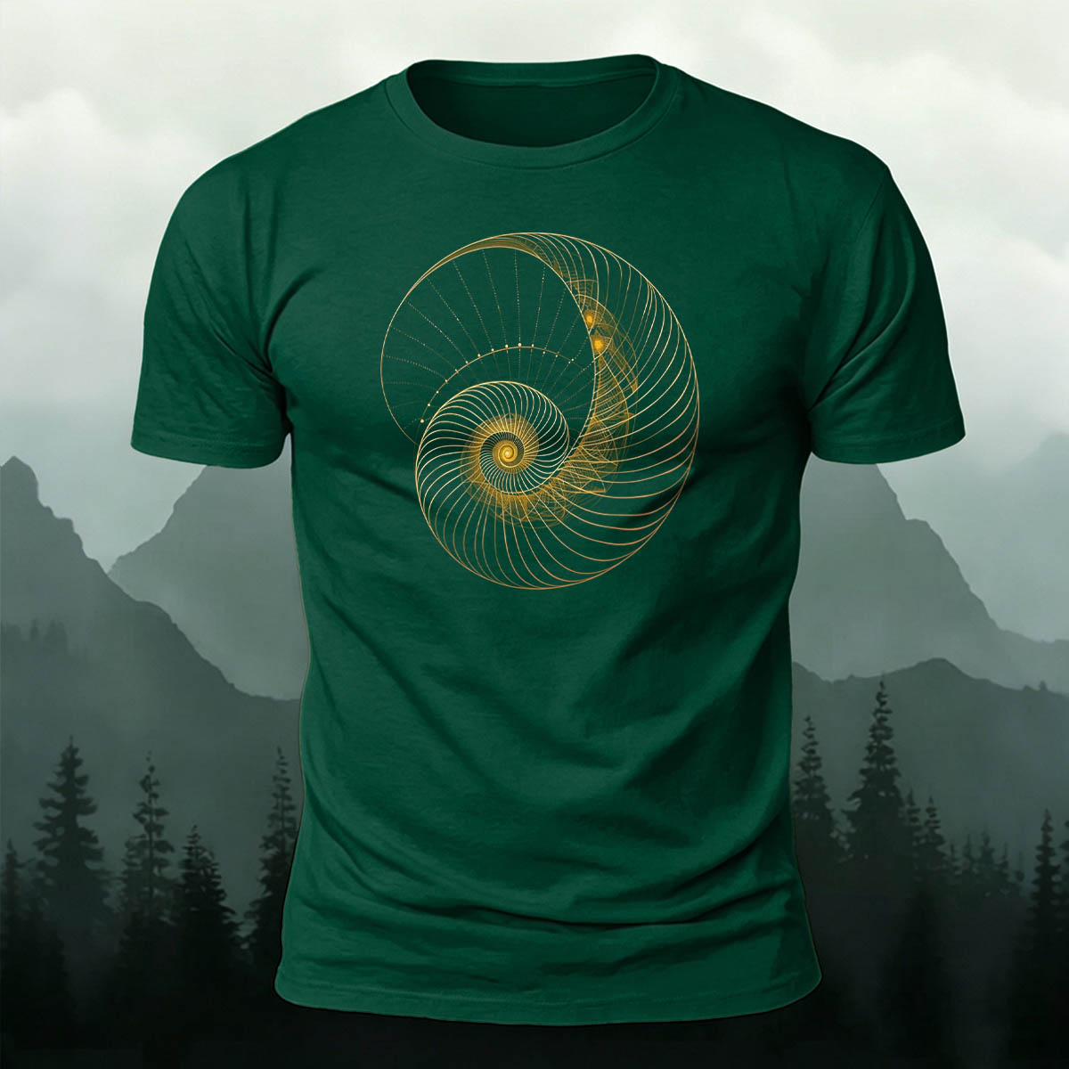 Combed Cotton Spiral-Striped Printed Casual T-Shirt