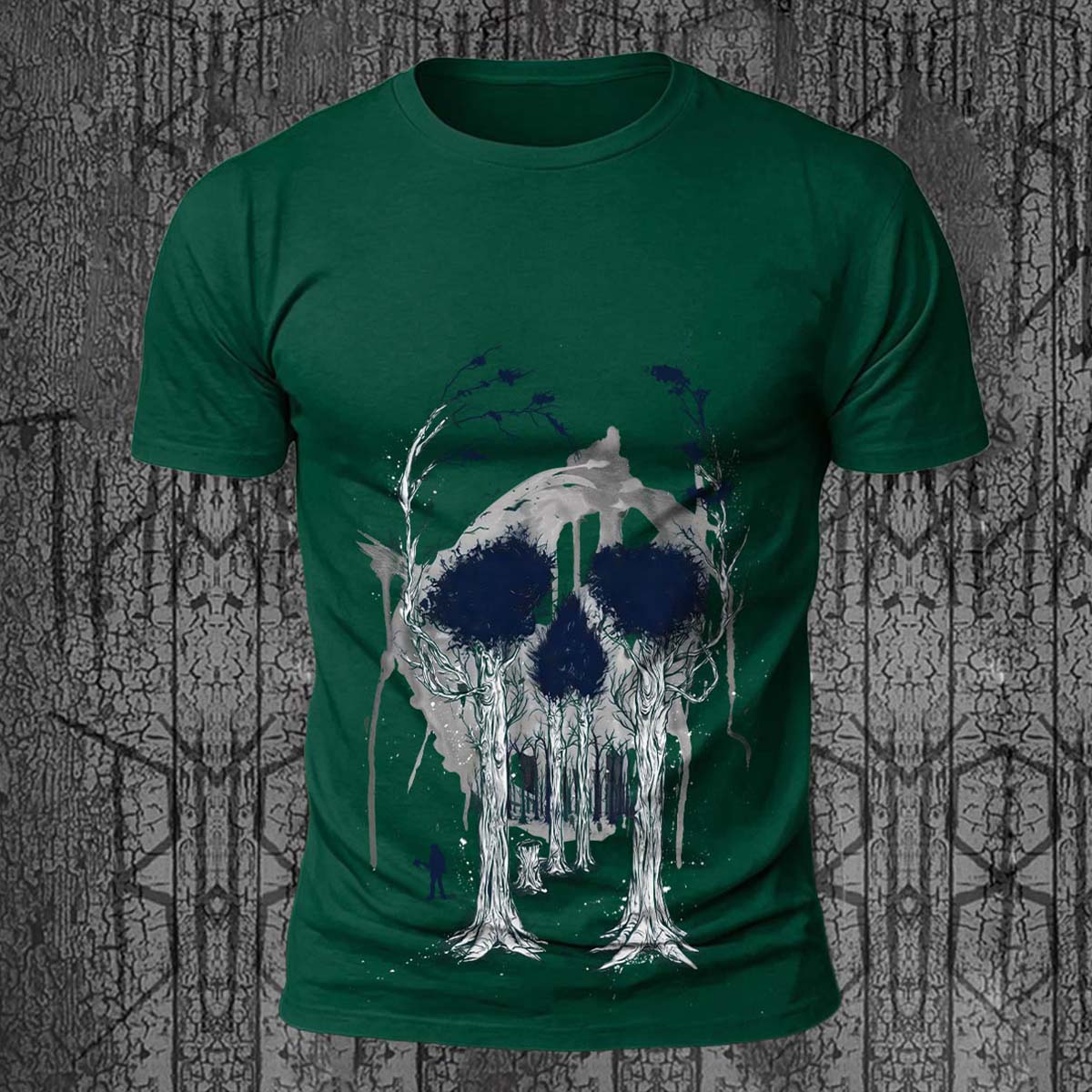 Forest Skeleton Creative Casual Comfortable T-Shirt