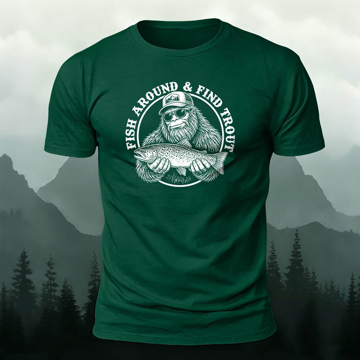 Trout Print Personalized Outdoor 100% Cotton T-Shirt