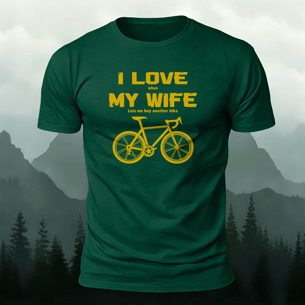 Cotton I Love My Wife Printed Outdoor Cycling T-Shirt