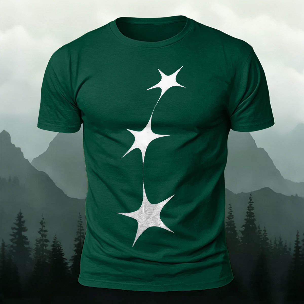String of Stars Print Versatile Cotton T-Shirt
