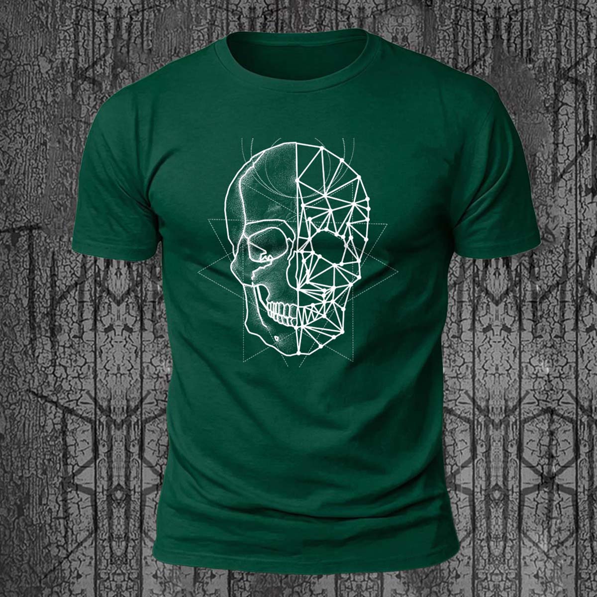 Line Skeleton Graphic Casual 100% Cotton T-Shirt