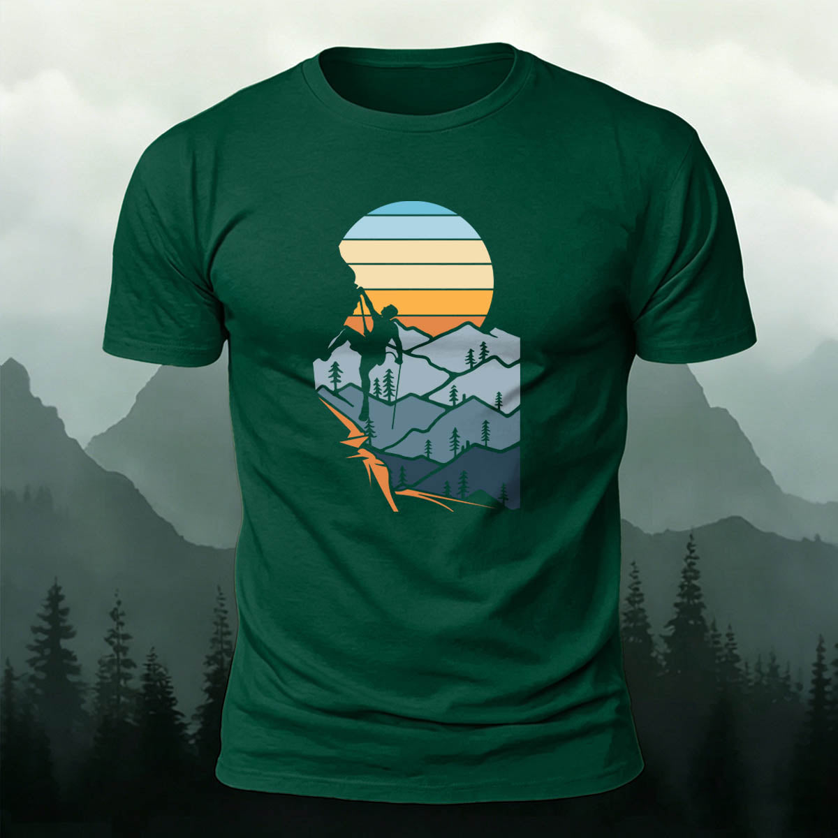 Outdoor Hiking Enthusiasts Adventure Print Cotton Tee