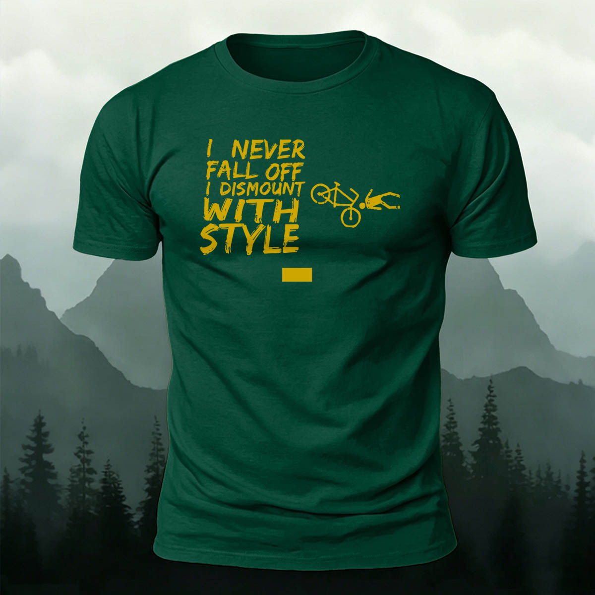 Cotton I Never Fall Off Printed Outdoor Cycling T-Shirt