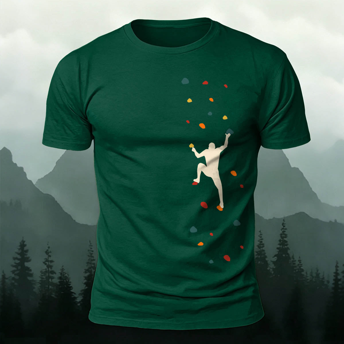Rock Climbing Print Outdoor Cotton T-Shirt