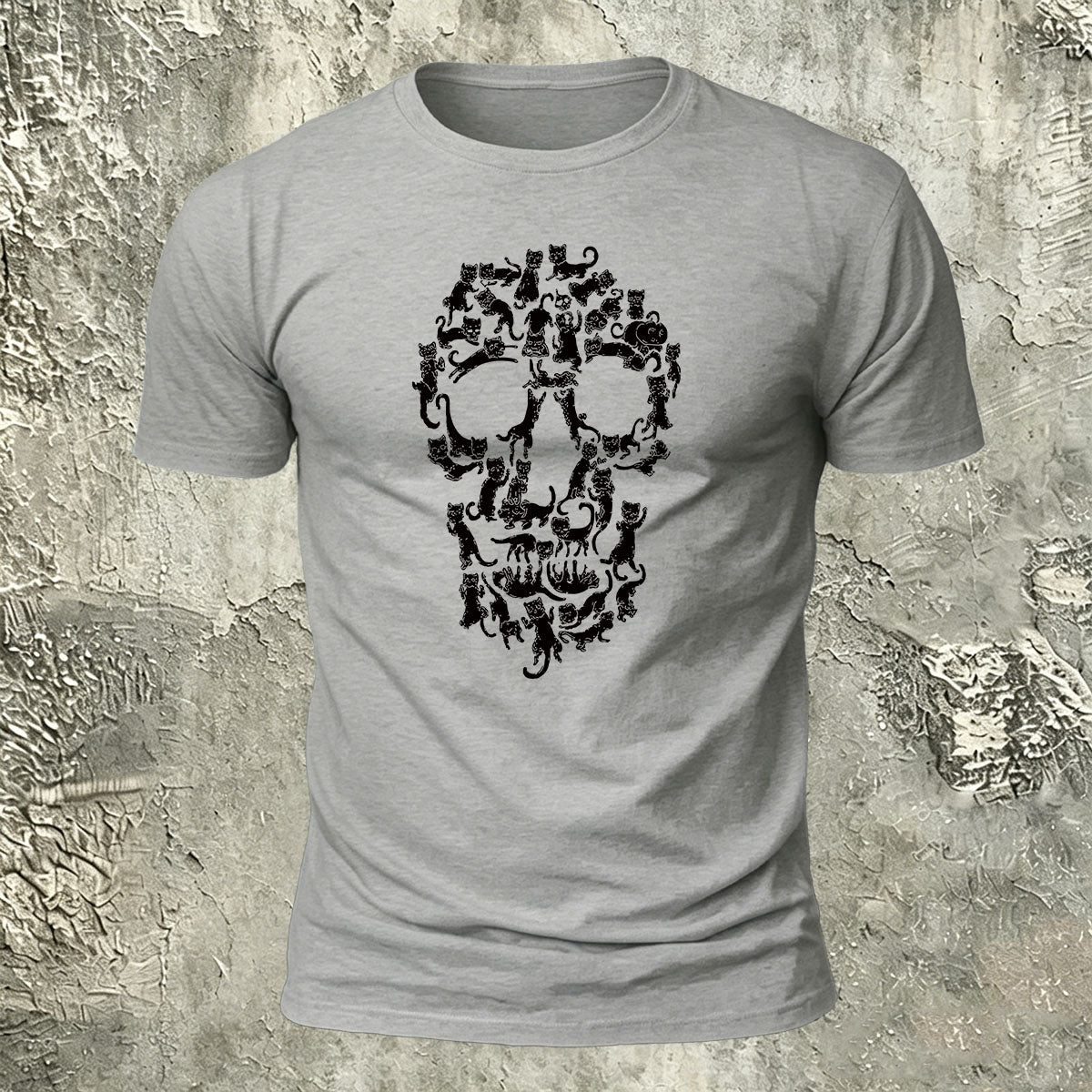Creative Animal Collage Skull Print Casual Cotton T-Shirt