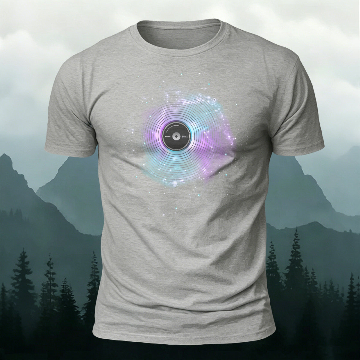 Music Player Print Casual 100% Cotton T-Shirt