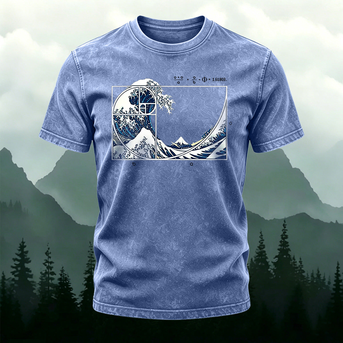 Surging Wave Print Ultra-soft Fabric Casual T-Shirt