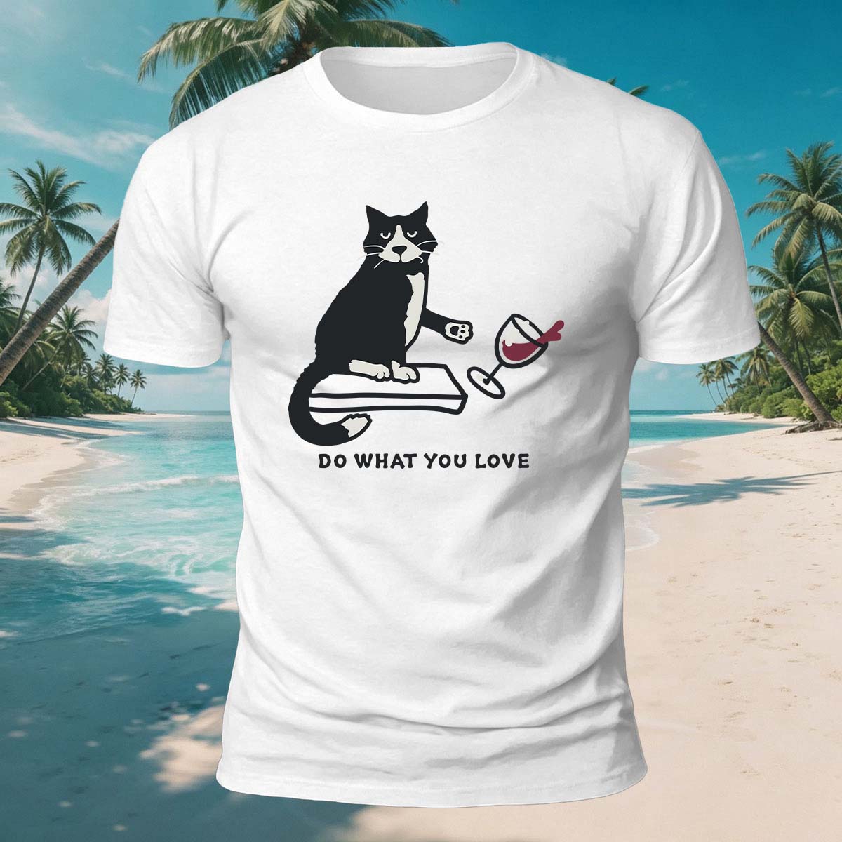 Kitten Spilling a Drink Print  Versatile Cotton T-Shirt