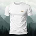Simple Mountain Print Casual Breathable Material Tee White