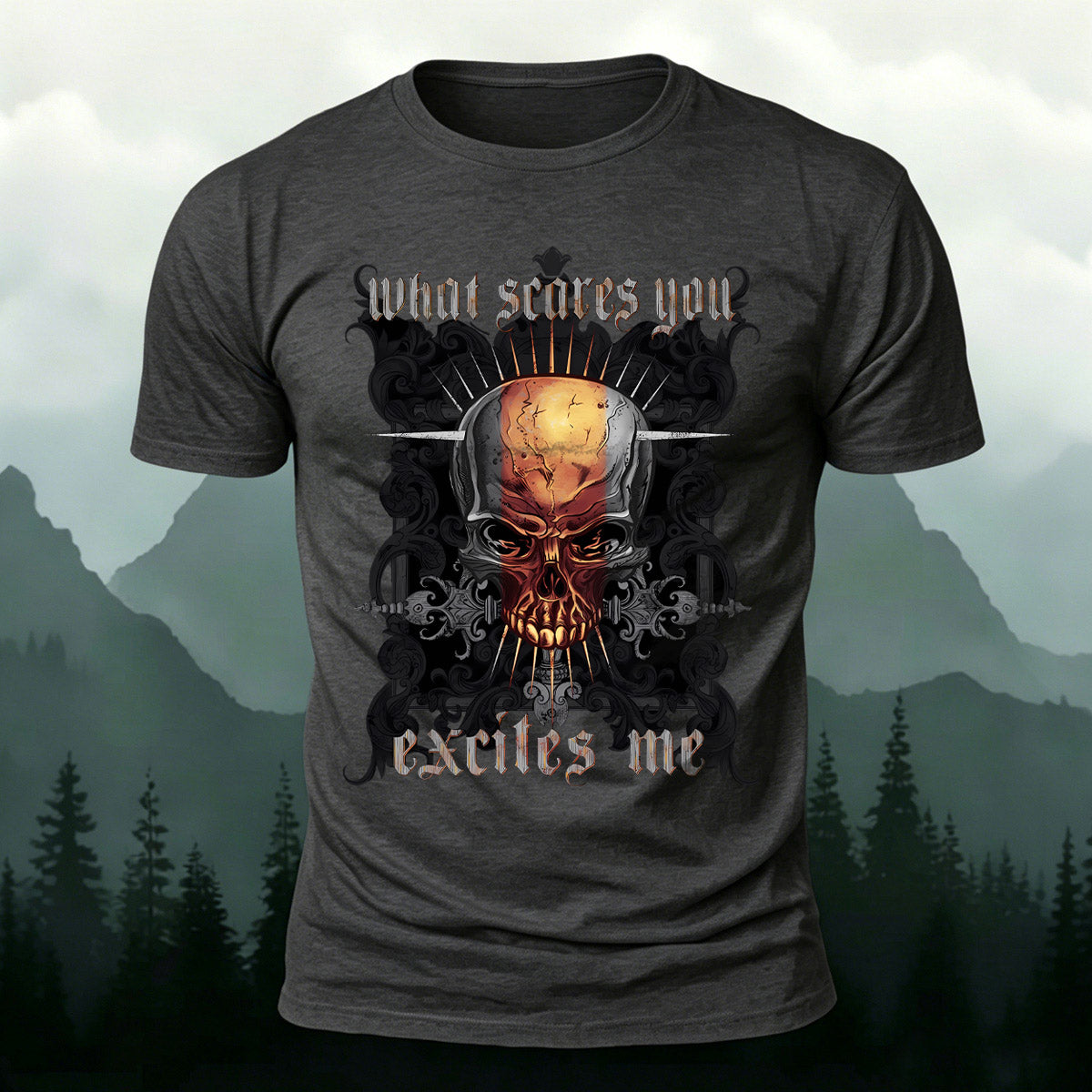 Dark Skull Trendy Premium Cotton Casual T-Shirt