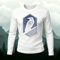 Vintage Bird Print Casual Cotton Long-Sleeve T-Shirt