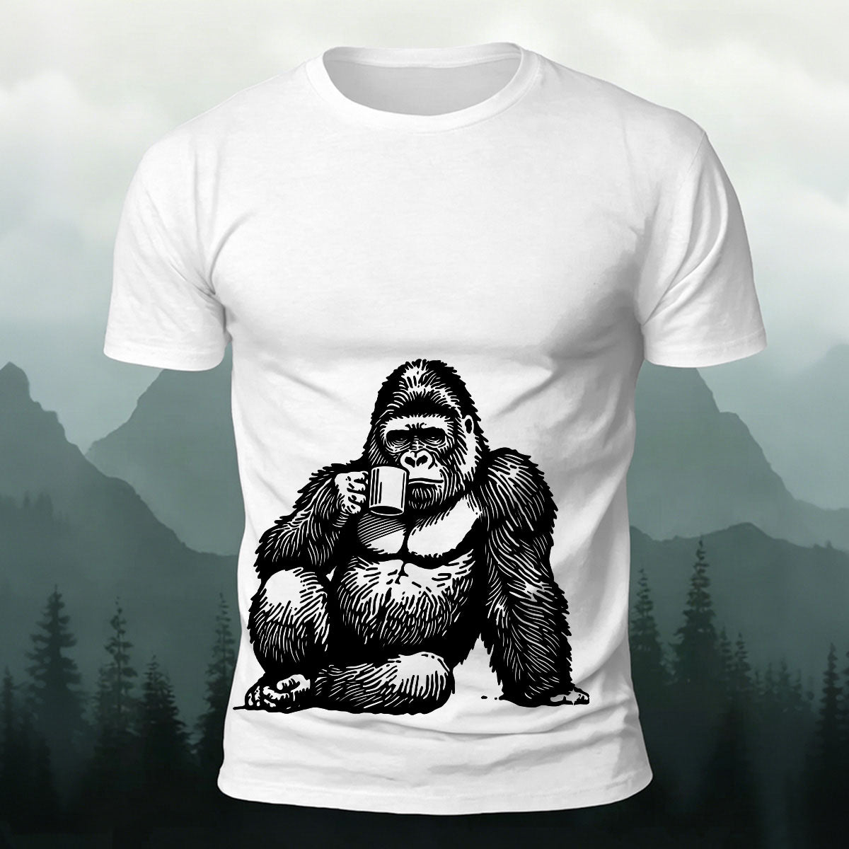 Fun Gorilla Graphic Premium Cotton Casual T-Shirt