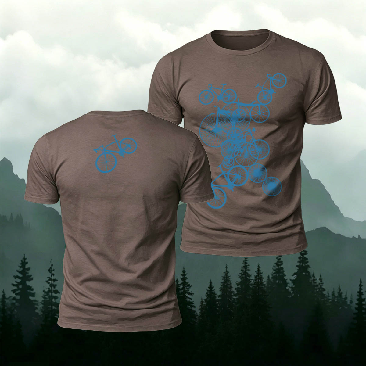 Cycling Enthusiast Art Print Casual Cotton T-Shirt