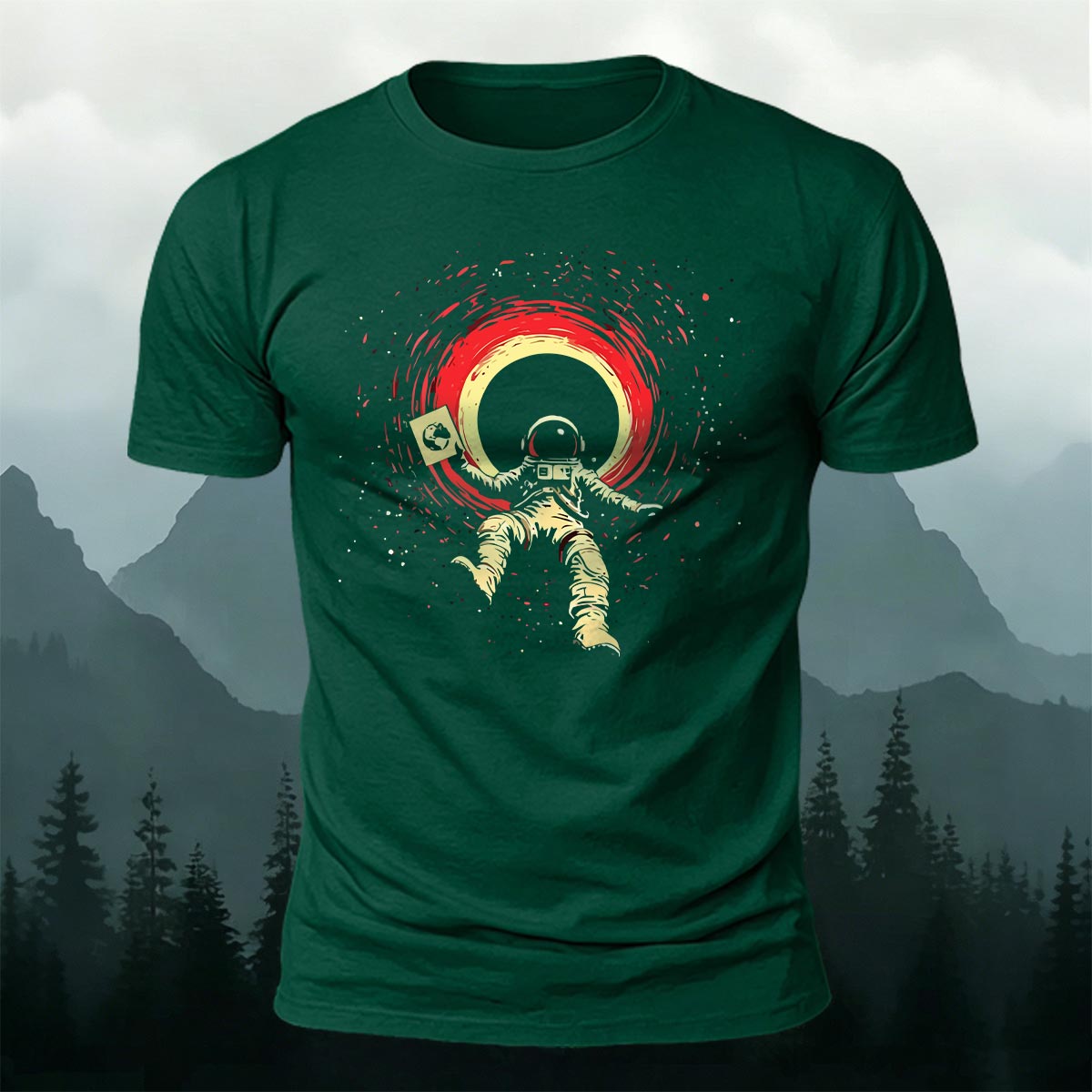 Cosmic Dream Space Print Casual Cotton T-Shirt