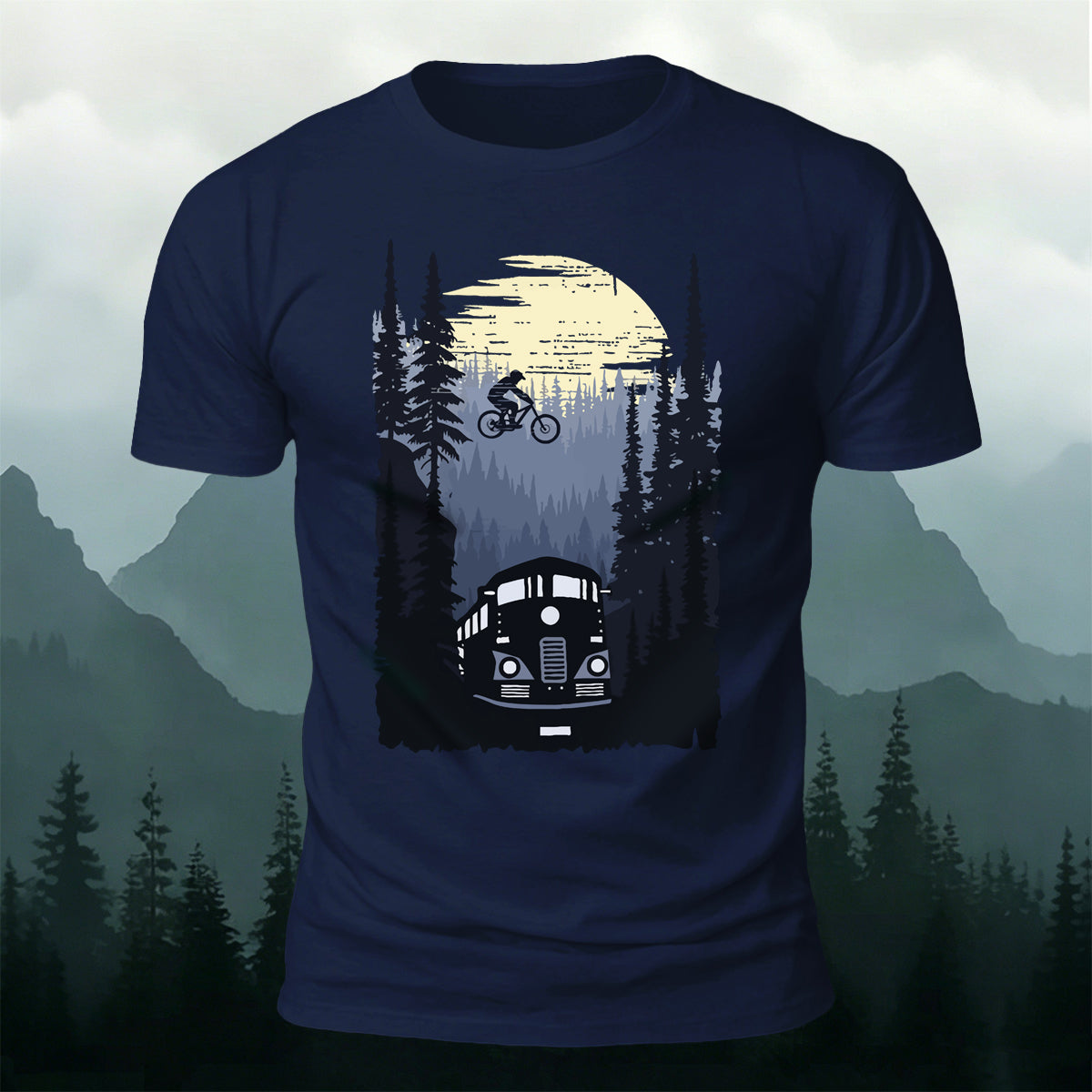 Mountain Biking Print Outdoor Trendy Casual Tee