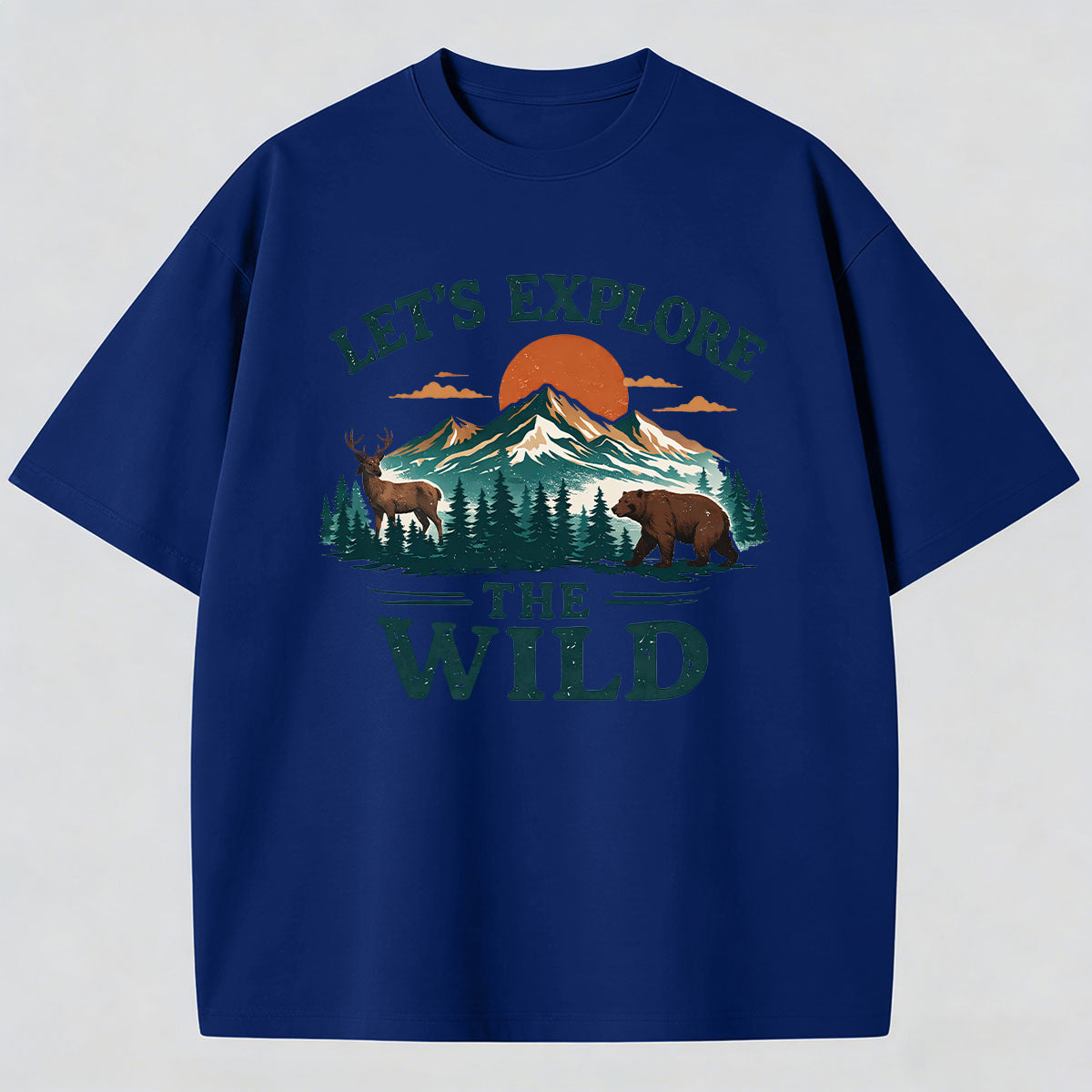 Men's Landscape Painting Print Cotton T-Shirt