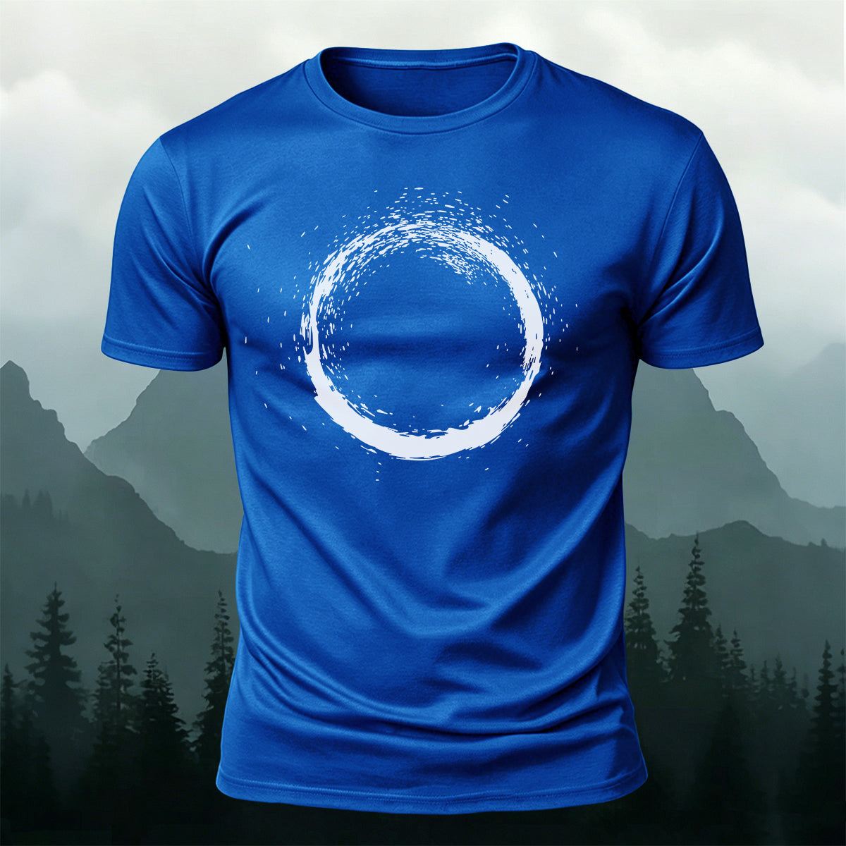 Artistic Zen-Inspired Print Casual Cotton T-Shirt