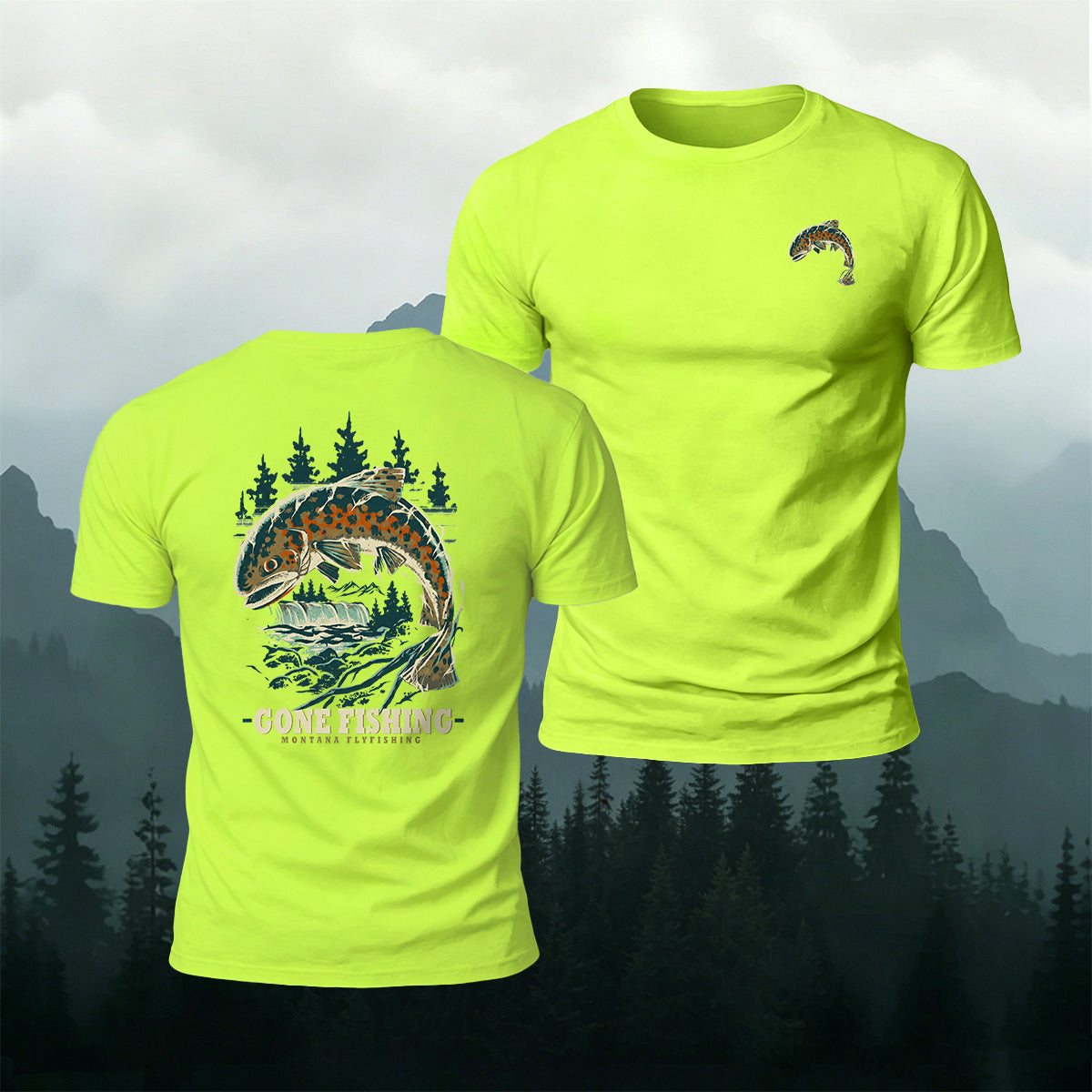 Go Catch Big Fish Printed Casual Cotton T-Shirt