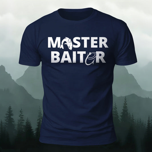 Combed Cotton Master Baiter Funny Fisherman Casual T-Shirt
