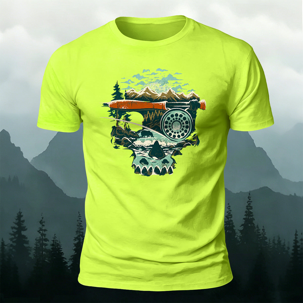 Nature-Inspired Art Print Casual Cotton T-Shirt