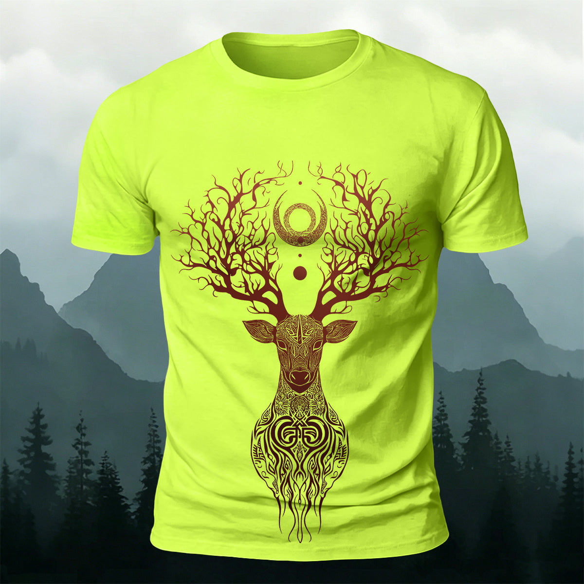 Mysterious Totem Deer Casual Skin-Friendly Tee
