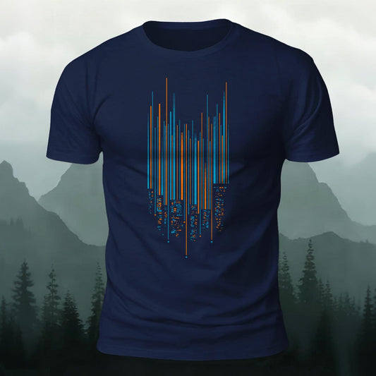 Combed Cotton Cyber City Skyline Graphic Tee