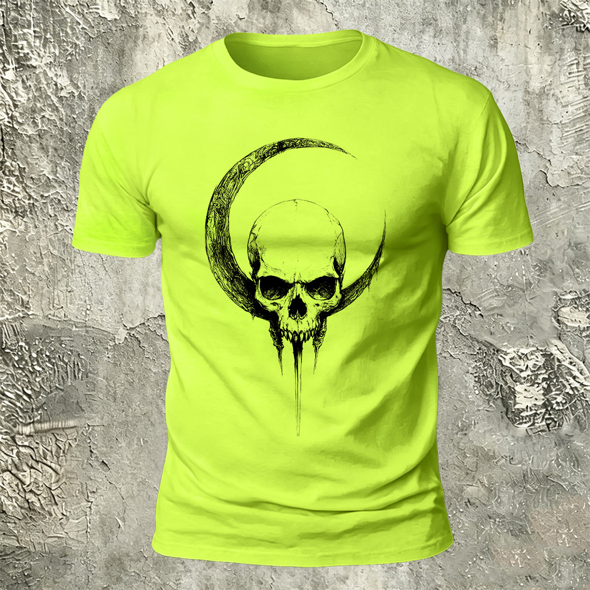 Moon Skull Print Casual 100% Cotton T-Shirt