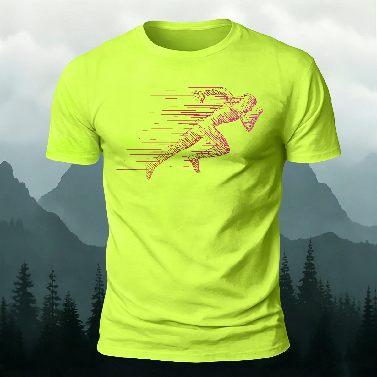 Simple Rapid Running Print Casual Breathable T-Shirt