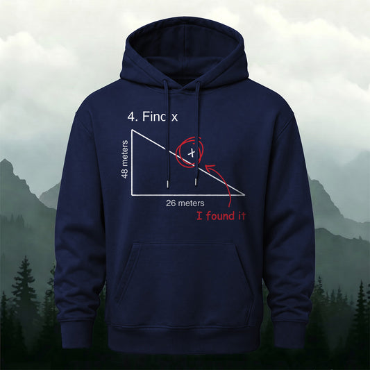 Cotton Find X Funny Math-Print Casual Outdoor Hoodie