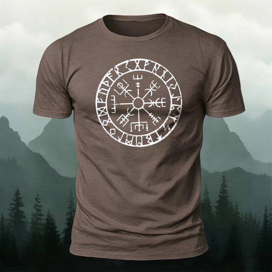 Premium Cotton Viking Totem Circle Printed T-Shirt