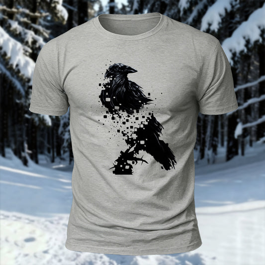 DTG Digital Crow Printed Short Sleeve T-Shirt