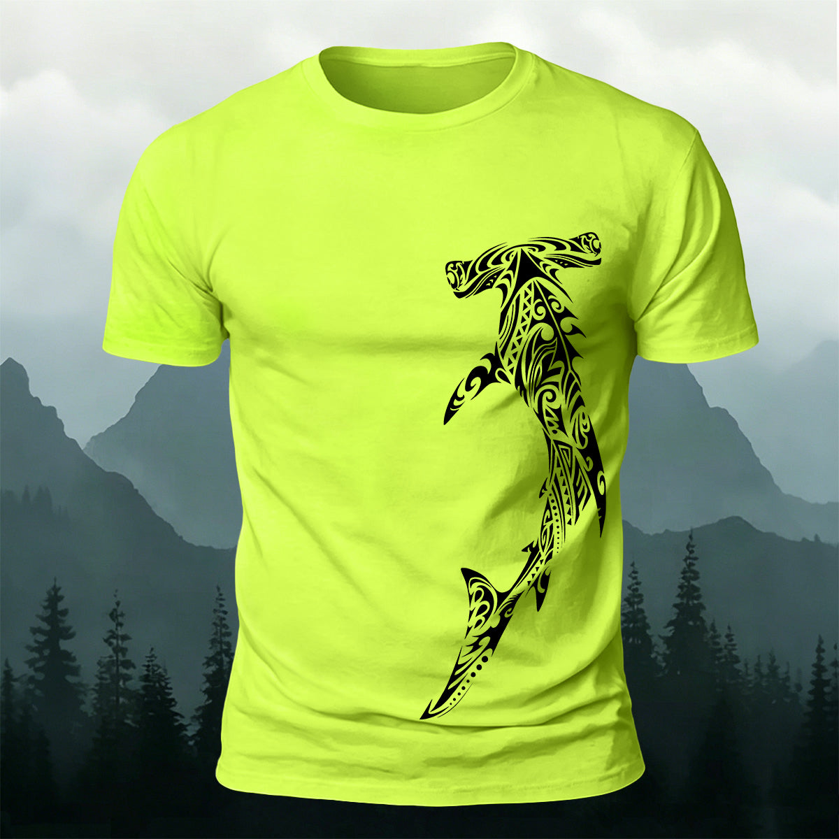 Tribal Hammerhead Shark Fashion Breathable Tee