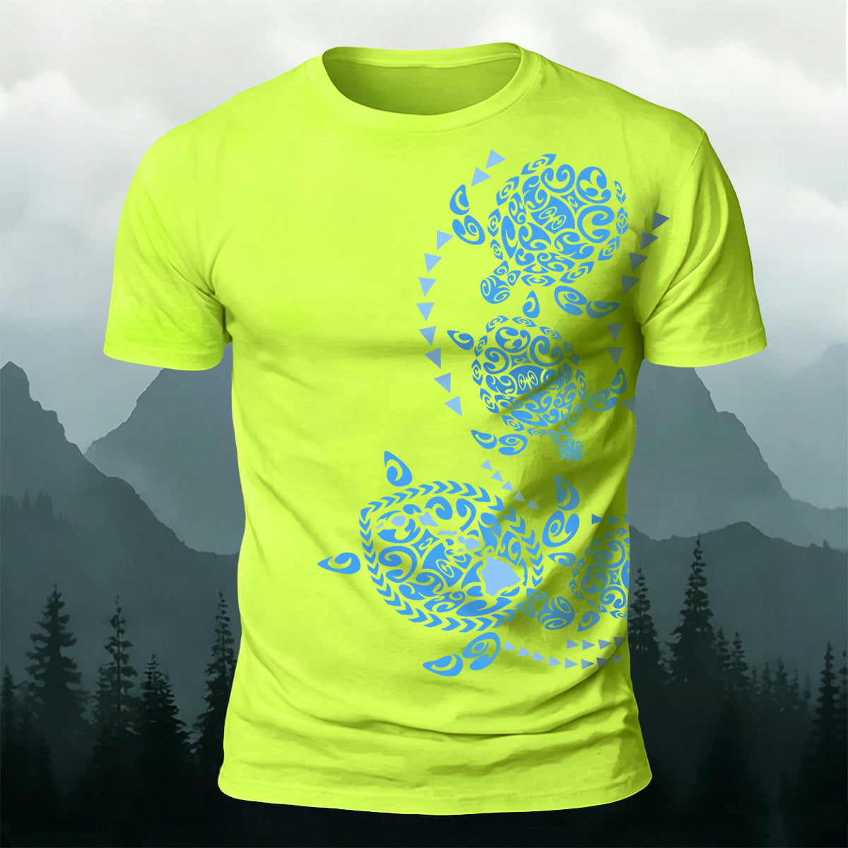 Geometric Turtle Casual Premium Cotton T-Shirt
