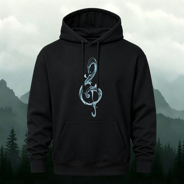 Cotton-Blend Music Note Print Versatile Hoodie