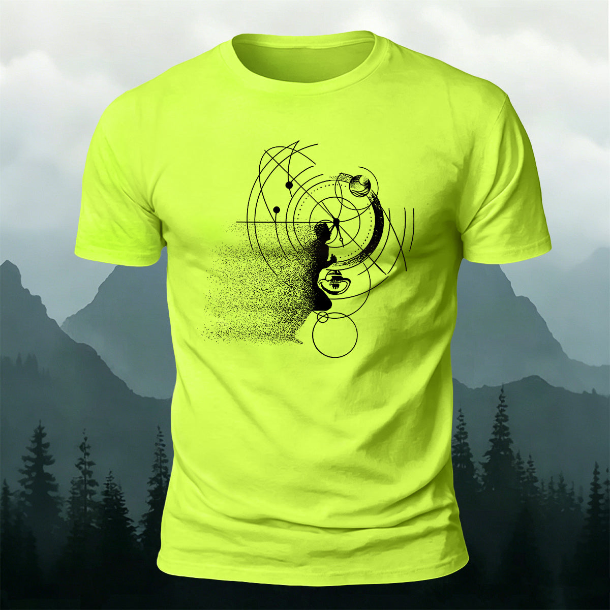 Running Line Print Outdoor 100% Cotton T-Shirt