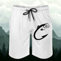 Simple Fishing-Inspired Details Men's Casual Shorts White