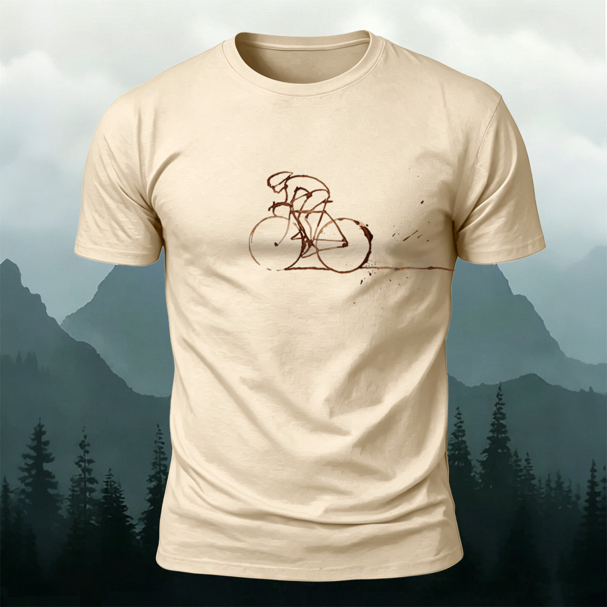 Simple Cycling Graphic Outdoor 100% Cotton T-Shirt