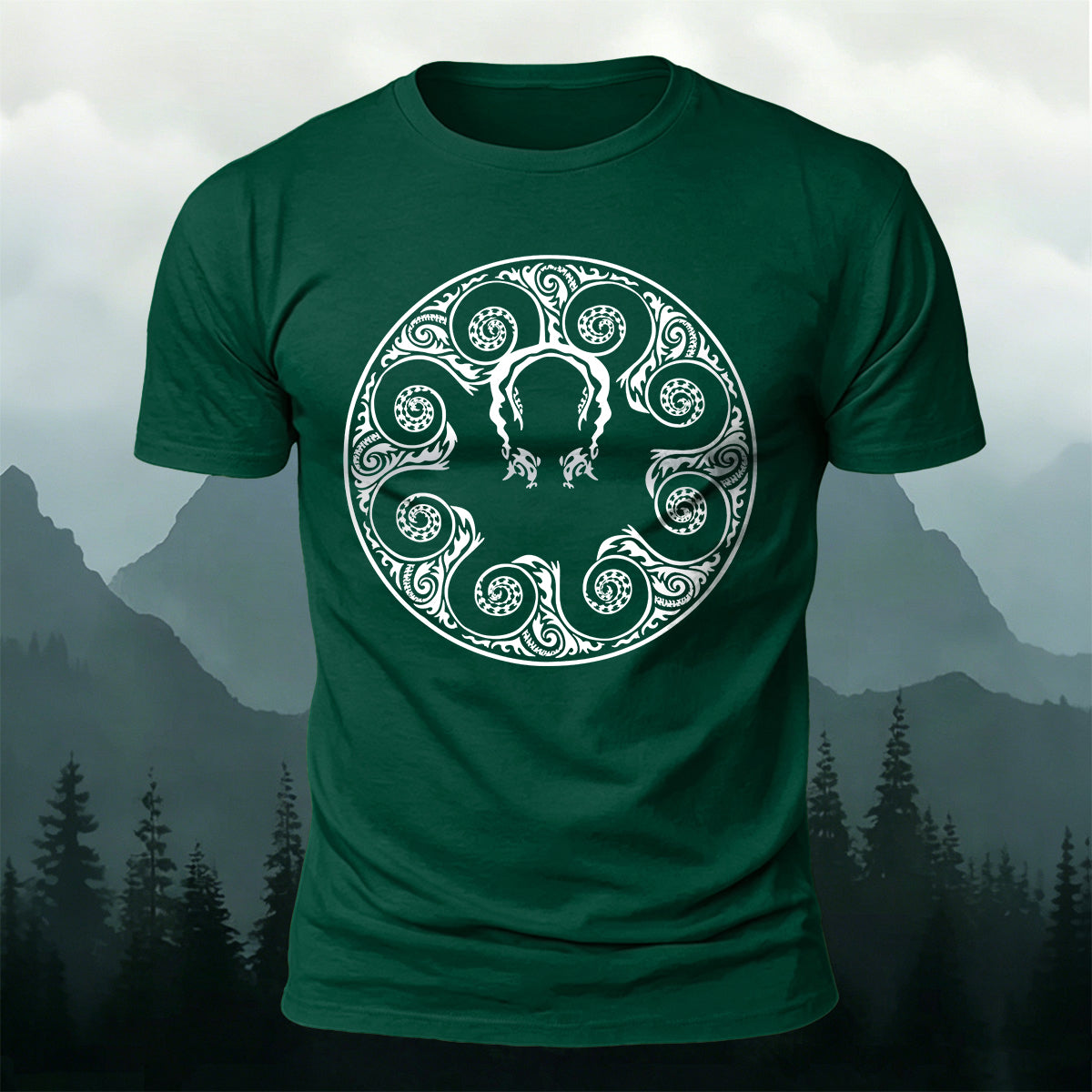 Octopus Openwork Round-Neck Printed Outdoor Cotton T-Shirt