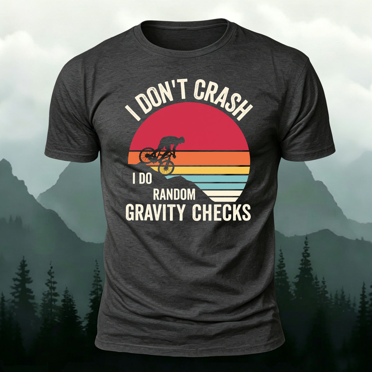 Humorous Cycling Quotes Retro Skin-Friendly T-Shirt Dark Grey
