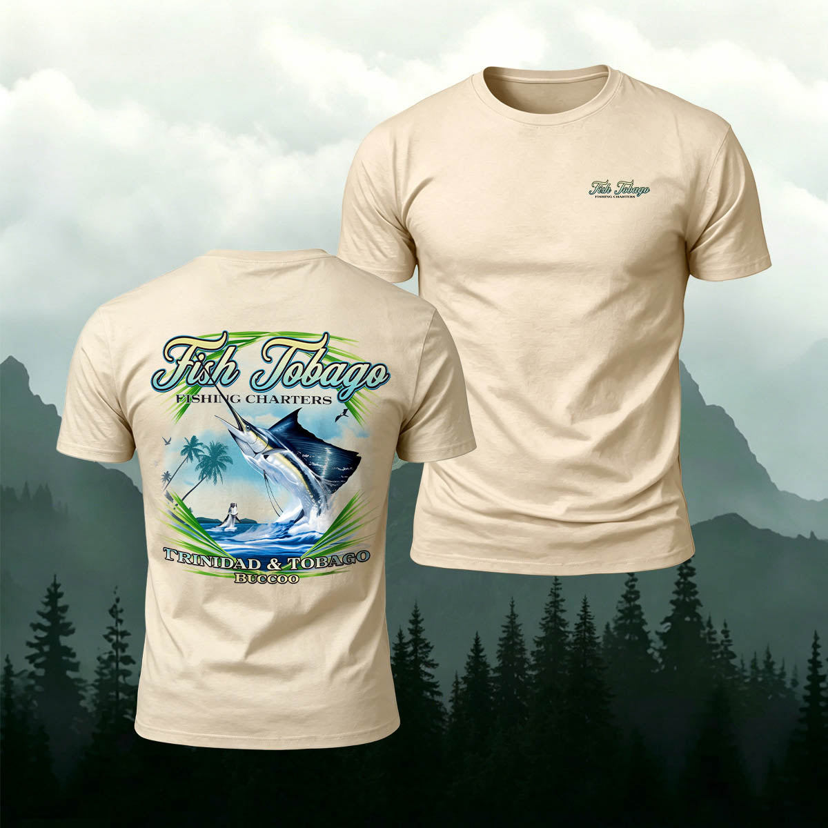 Fish & Jobago Casual Versatile 100% Cotton T-Shirt