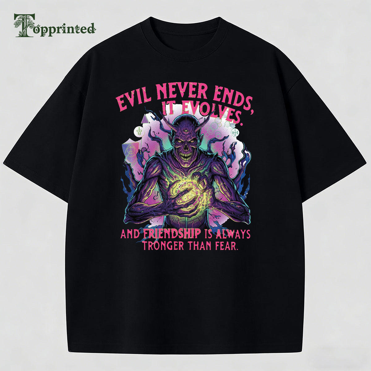 Evil Never Ends Stranger Things Casual T-shirt