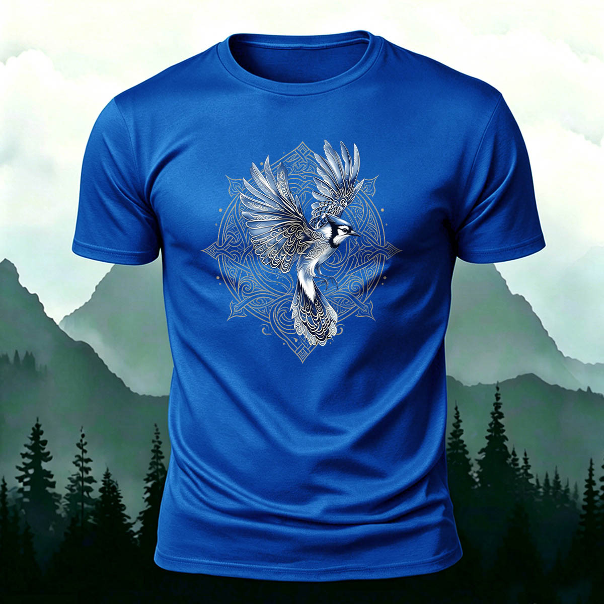 Artistic Bird Graphic Casual Skin-Friendly T-Shirt