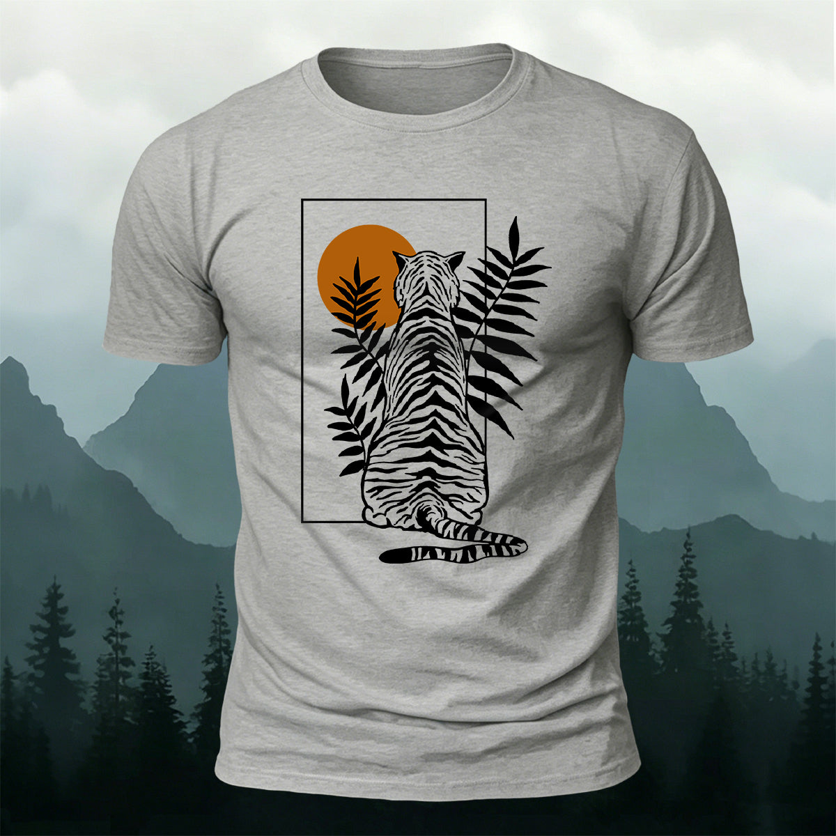 Animal Silhouette Print Casual Skin-Friendly T-Shirt