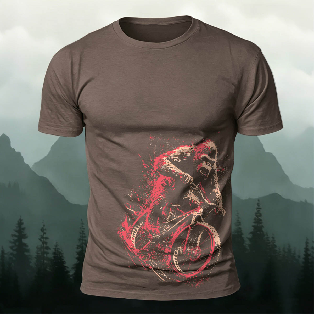 Orangutan Cycling Fun Graphic Casual Breathable Tee CO