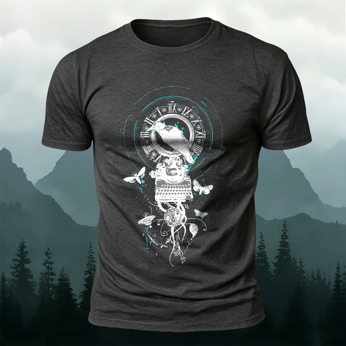 Artistic Bird Print Fashionable 100% Cotton T-Shirt