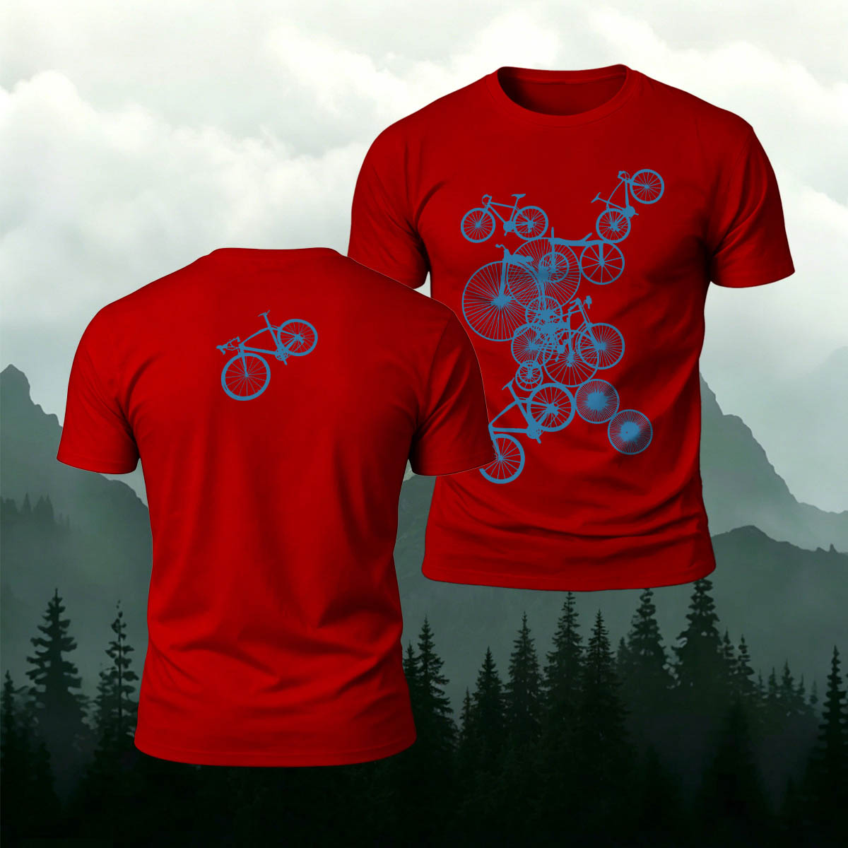 Cycling Enthusiast Art Print Casual Cotton T-Shirt