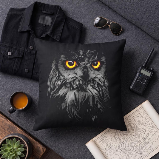 Linen-Cotton Owl Art Decor Pillow